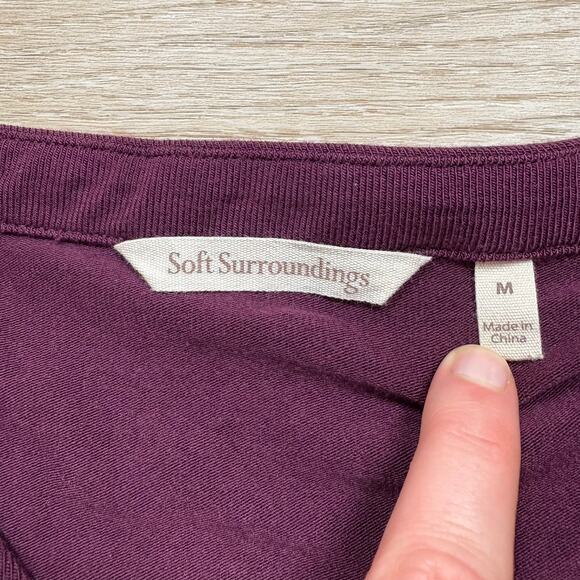 Soft‎ Surroundings Madeline Asymmetrical Cape Long Sleeve WM Color Burgundy - Picture 3 of 4